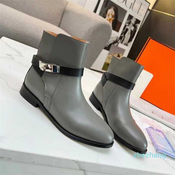 Diseño elegante botas de tobillo con hebillas para mujer vestido de boda de fiesta para mujer botas Martin famosas de invierno