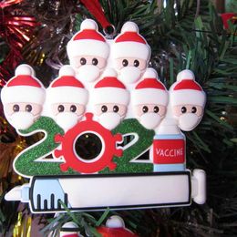 2021 adornos navideños decoración cuarentena familia de 1-9 cabezas DIY árbol colgante accesorios con cuerda en STOCK