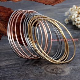 Diseño de moda 12 piezas conjunto pulsera redonda brazalete SilverGoldRose Color oro brazaletes de acero inoxidable pulseras para mujeres 240105