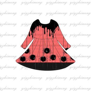 Conception de mode Halloween bébé mignon robe imprimée araignée à manches longues sur le style du genou vêtements pour enfants 240326