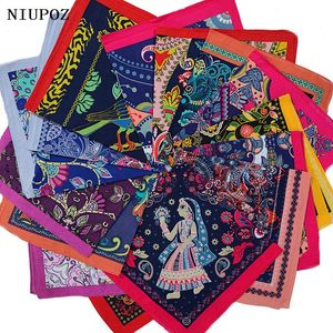 Design Fashion Lady Beautiful Flower Neckerchiefs Hip Hop Cotton Bandana Square Scarf Headband Paisley Gifts For Women Girls