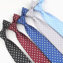 Cravate Design à la mode, Orange, blanc, bleu, à pois, pour hommes d'affaires, mariage, formelle, robe en soie, cadeau, 8cm