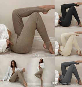 Ontwerp Fitness Yoga outfits Damesleggings Mode Slanke Dunne Hoge Taille Stap Sport Gym Casual Pit Bar Potloodbroek 2022 Nieuw Ar7866082