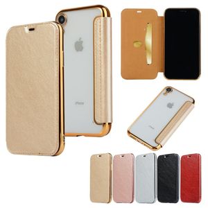 Design Flip Cover iPhone 15 14 Case Phone Case voor iPhone 11 13 Pro Max XR XR XS Max 12 Gouden Ultra Dunne geëlektroplateerde TPU Beschermende lederen Case