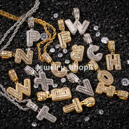 Design Hop Rock Candy 26 Alphabet anglais pendentif collier bijoux GRA Moissanite diamant or Sterling Sier chaîne à maillons cubains pour hommes collier Hip Hop