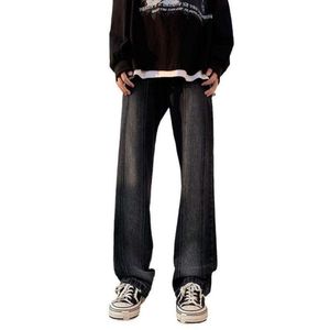 Jean droit inspiré du design, pantalon de jambe large de la rue à l'automne à la mode pour hommes, pantalon de vadrouille américain