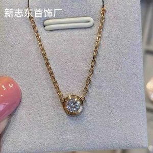 Design Love Jewelry Classic Necklace Dik vergulde 18K Gold One Diamond Neckain Bubble Collar Chain Vrouw met logo