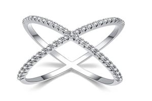 Design de luxe diamant Micro pavé réglage grand X en forme de bagues de mariage bijoux pour femmes 6106275