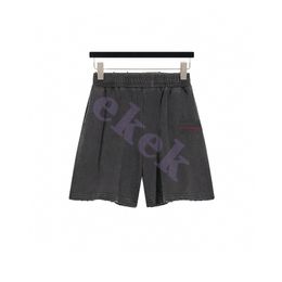 Diseño Marca de moda de lujo Pantalones cortos para hombre Patrón de letras bordadas de coque de lujo Pantalones de cinco puntos High Street Casual Pantalones cortos deportivos viejos Negro