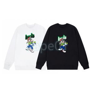 Design Luxury Mens lange mouwen Sweatshirt Simple Rabbit Print Sweater Modemerk Ronde nek Pullover Dames Top Zwart Wit