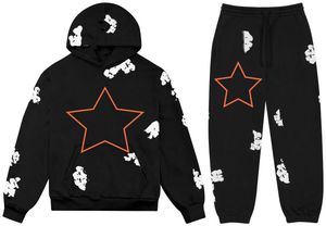 Designer Tracksuit Gothic Men Sweatshirts and Sweatpants Fashion Hip Hop Man surdimensionné Pantalon décontracté.