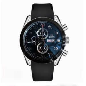 Ontwerp heren luxe horloge topmerk 6pin mutilfuctional chronograph Big Dial Business roestvrijstalen lederen man horloge