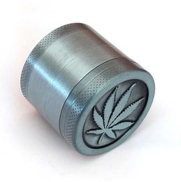 Design Metal Herb Minder roken Accessoires 4 Lagen Tabak Herbal Grinders Magnetic met pollen catcher schraper grijs