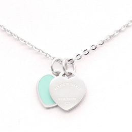 Ontwerp Nieuwe aankomst Merk Hart Liefde Ketting voor Vrouwen Rvs Accessoires Zirkoon groen roze Hart Ketting Voor Vrouwen Jewel298N