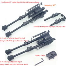 Ontwerp Nieuwe Benen 6 ''tot 9'' inch Tactische Bipod Lente Geladen Met Snelle Intrekking Knop Picatinny Adapter