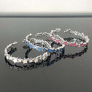 Bracelet à lumière ouverte en émail Dopamine pour femmes, Design Niche Instagram Wind Star personnalisé de haute qualité