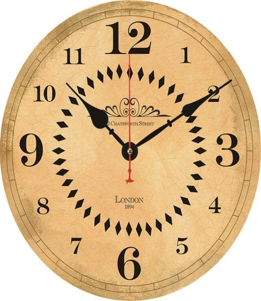 Conception non ticking 16quot chiffres arabes horloge murale batterie de serrage mural opéré de café restauration de silents Clocks2620533