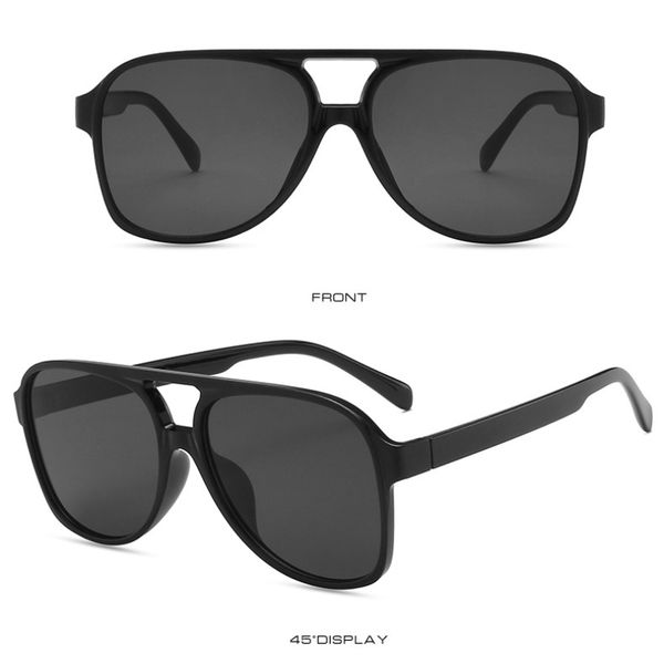 Diseño de gafas de sol de aviador polarizadas cuadradas retro para mujer y hombre de los años 70, gafas de sol de doble puente vintage, 10 colores disponibles