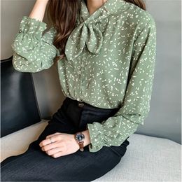 Diseño de talla grande 4XL, blusa para mujer, Tops, blusas de moda de otoño para mujer, blusas de manga larga estampadas en blanco, negro, verde, camisa para mujer Bl