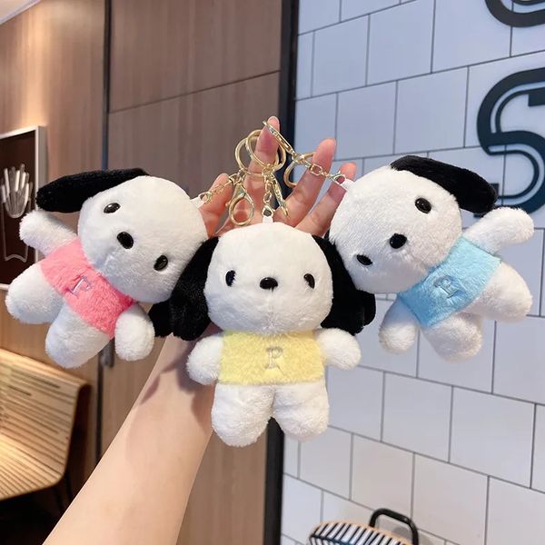 Diseño de muñecos de peluche, llaveros, bolsas para llaves de coche, colgante de dibujos animados, bonito llavero de felpa Pochacco, regalos de cumpleaños