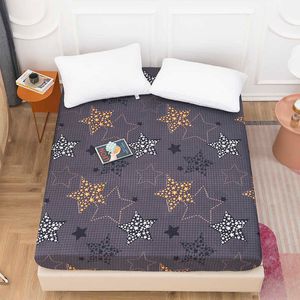 Conception Polyester Lit Drap Housse Matelas Impression Literie Quatre Coins avec Bande Élastique Drap De Lit 210626