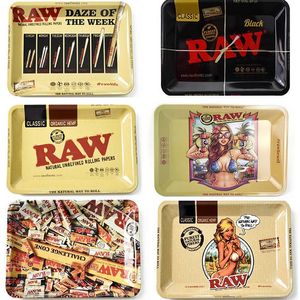 Ontwerp Raw Rolling Tray Metal Sigaret Roaging Tobacco Plate 180x125x15mm Handroller Roll -hoes voor Foller Tabakslijper