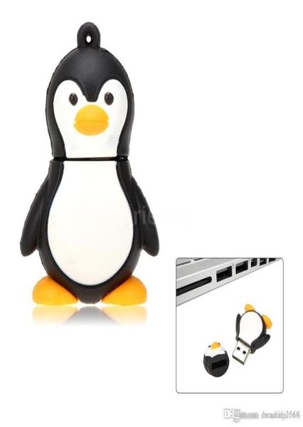 Design Real Capacity Fashion Penguin USB Flash Drive Cartoon Pen Drive 16 Go64 Go USB Stick8984090