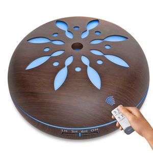 Ontwerp afstandsbediening aroma diffuser met 7 kleur veranderende LED licht ultrasone koele mist etherische olie luchtbevochtiger 210724