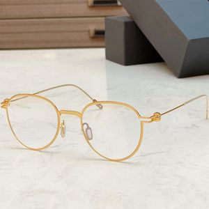 Design rétro-vintage concis monture de lunettes rondes BM0002 unisexe léger en alliage de titane Fullrim48-20-150 pour étui complet de lunettes de vue