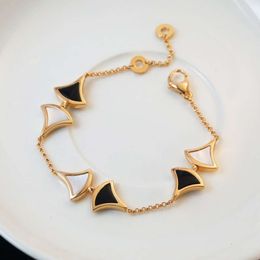 Design S Sterling Sier Natural Agate Triangle Dress Bracelet for Women Charmant Fashion Brand Juwelierfeestje Gift