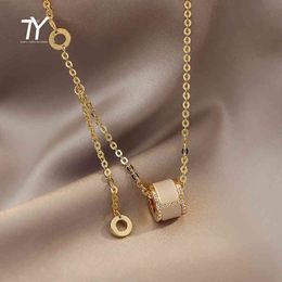 Conception sens opales luxueux pendentif titane acier collier pour femme 2022 coréen mode bijoux fille Sexy clavicule chaîne