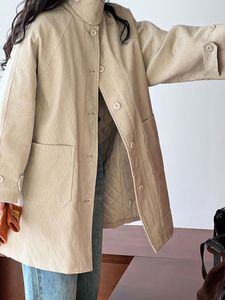 Veste rétro en velours côtelé avec style tendance, veste chaude et en coton, manteau haut de gamme pour femmes