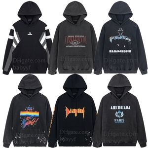 ontwerp maat Hoodies Capuchon straatmode Sweatshirts kwaliteit Heren schouderkleding zwart Dames silhouet top Los drop Hole Designer U Wict