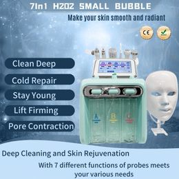 Equipo de instrumento de belleza de burbujas pequeñas de diseño, caja de radiofrecuencia tipo H2o2 Skin 7 en 1, máquina de limpieza profunda Hydra Peel