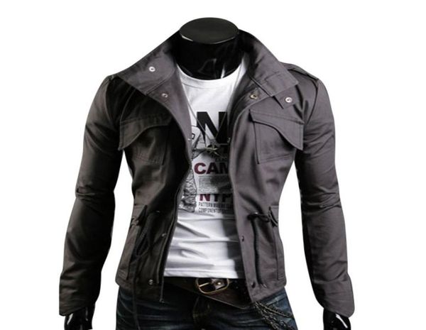 Diseño Primavera Hombres Chaqueta Stand Collar Personalidad Chaquetas Básicas Para Hombre Casual Tipo Delgado Abrigo Hombre Invierno Bolsillos Outwears Clothi1189812