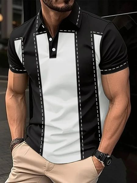 Design Polo Striped Summer Mens Top Business Butter Casual Abel Button Zipper Polo Fashion Golf Ventes de golf 240430