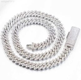 Diseño de alta calidad 925 Sterling Sliver Single Row Vvs Moissanite Diamond Cuban Chain Link para Rapper Life