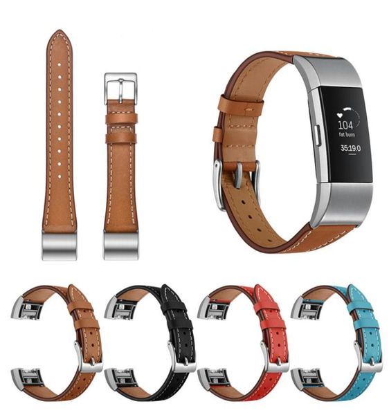 Diseño V correas de cuero para Fitbit Charge 2 accesorios de repuesto correas pulseras mujeres hombres reloj Band Strap7910917