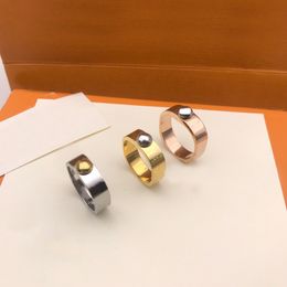 2021 Designer Letter Ring Dames Rvs Ringen Paar Sieraden 18K Vergulde Grootte 5-10