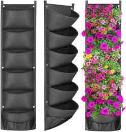 Ontwerp verticaal opknoping tuin planter bloem potten lay-out waterdichte muur mount hangende bloempot tas indoor outdoor gebruik 210615