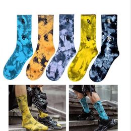 Ontwerp groothandel heren- en damessokken CL sport 5 kleuren tie dye puur katoenen sokken