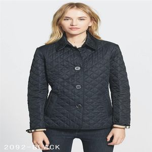 Ontwerp damesjassen jassen mode Engeland geruite katoenen gewatteerde wintermerk voor vrouwelijke bovenkleding kleding244K