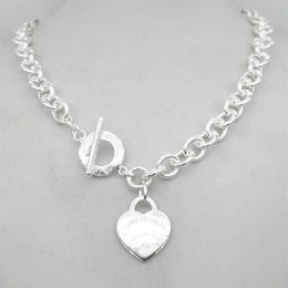 Ontwerp Dames zilveren TF-stijl ketting hanger ketting ketting S925 sterling zilver sleutel hart liefde ei merk hanger charme Ne3297