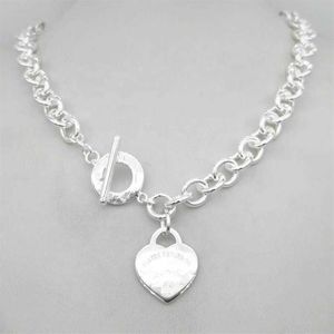 Diseño de plata de las mujeres TF estilo collar colgante collar de cadena S925 plata esterlina clave corazón amor huevo marca colgante encanto Ne343S