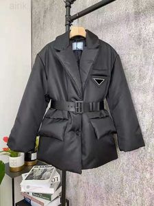 Design veste pour femmes en manteaux hivernaux manteau mode mode avec ceinture corset lady slim vestes de mode de mode de poche