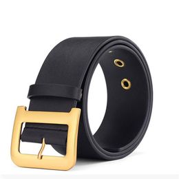 Design de ceintures en cuir authentiques pour hommes Fashion Fashion Simple Femme Femmes larges 5cm Big Letter Gold Buckle Waistbanb pour fille No Box227l