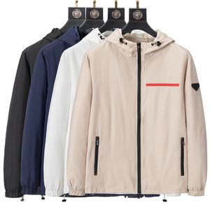 Designe Vestes à capuche pour hommes avec fermeture éclair complète légère Spotswea Outwea Manteau avec badge Am Mode pour hommes Regula Fit Casual Spring Automne Bombe Jacket