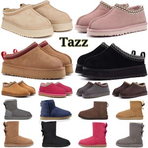 designe rshoes 2024 dames heren snowboots tazz tasman slippers australië triple zwart kastanje mosterdzaad klassieke enkel korte laarsjes dames platform winterschoenen