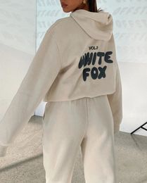 Designe Tacksuit White Fox Ensembles à capuche Deux 2 pièces Ensemble Lette Pint Sweats à capuche à capuche à manches longues Pullove Sweate Hip Hop Sweatshits Printemps Automne