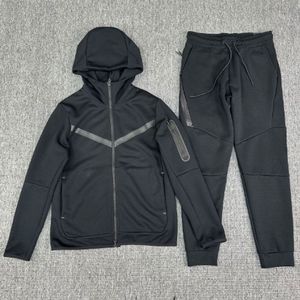 Chándal de lana técnica para hombre nk tech sudadera con capucha de lana chándal para correr Impresión de letras con capucha Conjunto de ropa deportiva para las cuatro estaciones Chándal cómodo con capucha para el cuerpo de fútbol